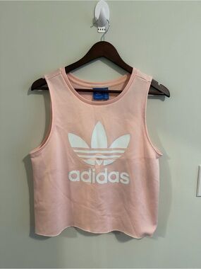 Adidas Pink Trefoil Cropped Tank Top